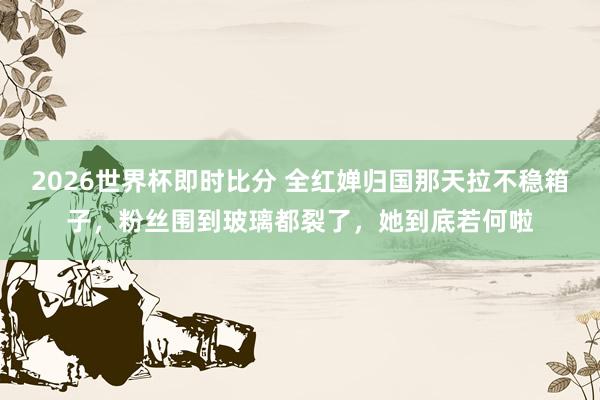 2026世界杯即时比分 全红婵归国那天拉不稳箱子,粉丝围到玻璃都裂了,她到底若何啦