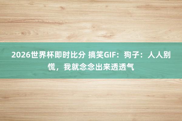 2026世界杯即时比分 搞笑GIF:狗子:人人别慌,我就念念出来透透气