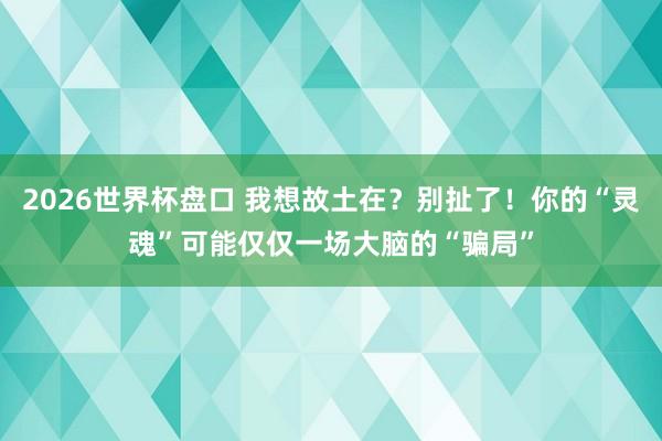 2026世界杯盘口 我想故土在?别扯了!你的“灵魂”可能仅仅一场大脑的“骗局”
