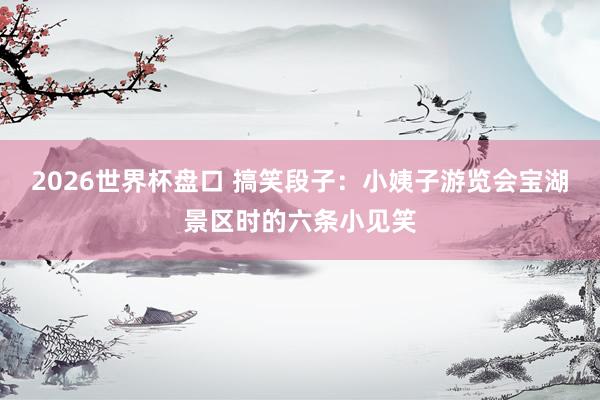 2026世界杯盘口 搞笑段子：小姨子游览会宝湖景区时的六条小见笑