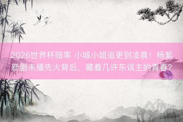 2026世界杯赔率 小城小姐追更到凌晨！杨紫新剧未播先火背后，藏着几许东谈主的青春？